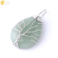 Necklace Pendant Wire Wrap Natural Stone Pink