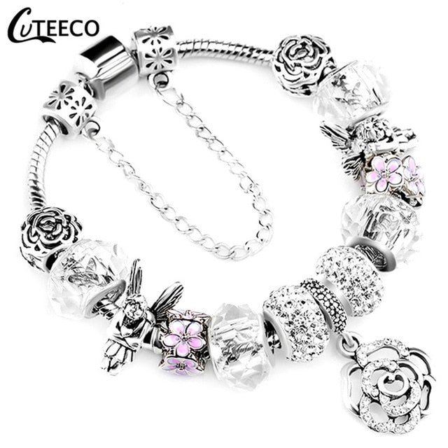 Fashion Silver Charms Bracelet Bangle For Women