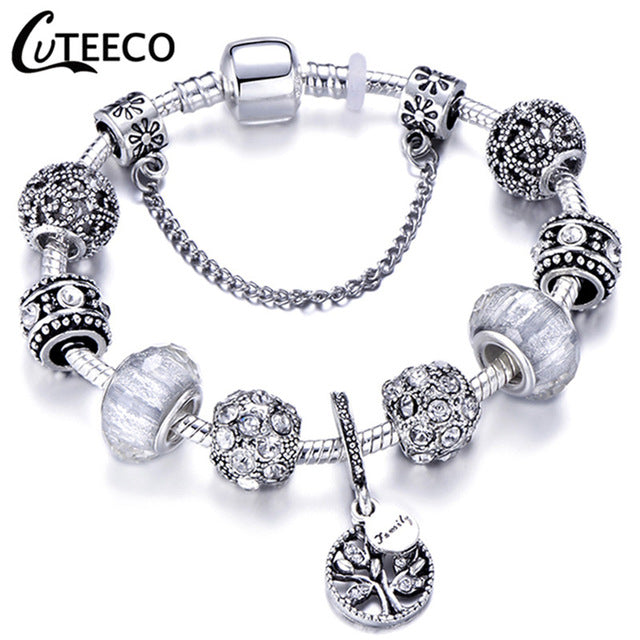 Fashion Silver Charms Bracelet Bangle For Women