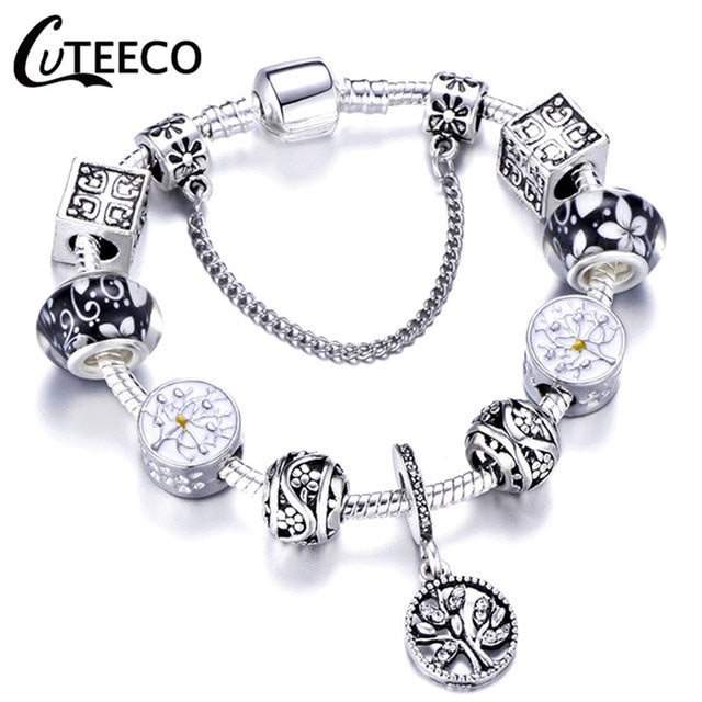 Fashion Silver Charms Bracelet Bangle For Women