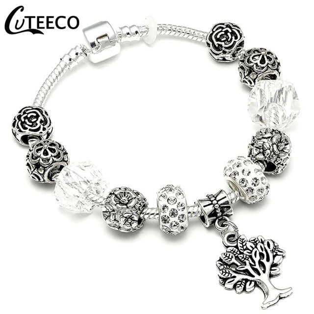 Fashion Silver Charms Bracelet Bangle For Women