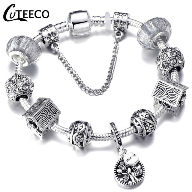 Fashion Silver Charms Bracelet Bangle For Women