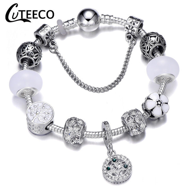 Fashion Silver Charms Bracelet Bangle For Women