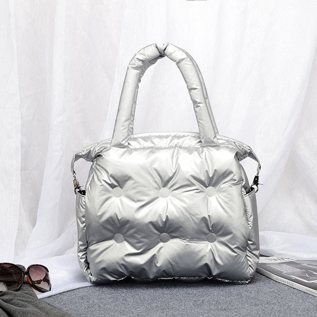 Pad Cotton Feather Down Bag Bucket Handbag