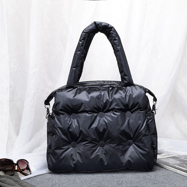 Pad Cotton Feather Down Bag Bucket Handbag