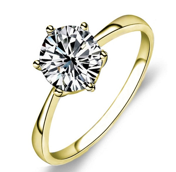 Classic Six Claw Gold Color Ring AAA Austria
