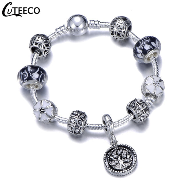 Fashion Silver Charms Bracelet Bangle For Women