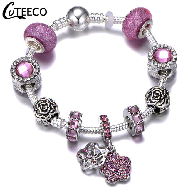 Fashion Silver Charms Bracelet Bangle For Women