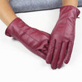 Leather Gloves Woman Fashion Black PU Leather