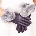 Leather Gloves Woman Fashion Black PU Leather