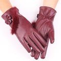 Leather Gloves Woman Fashion Black PU Leather