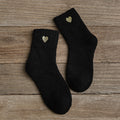 Embroidery love pattern woman socks warm