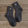 Embroidery love pattern woman socks warm