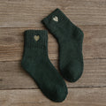 Embroidery love pattern woman socks warm
