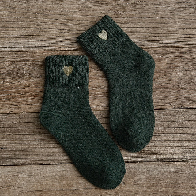 Embroidery love pattern woman socks warm