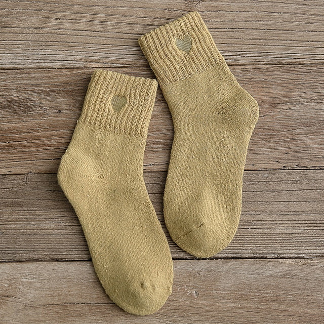 Embroidery love pattern woman socks warm