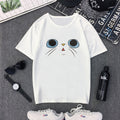 Casual Cute Cat Face Print Shirts Sweet Slim