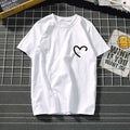 Printed Summer Black Round neck Casual Heartbeat