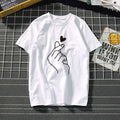 Printed Summer Black Round neck Casual Heartbeat