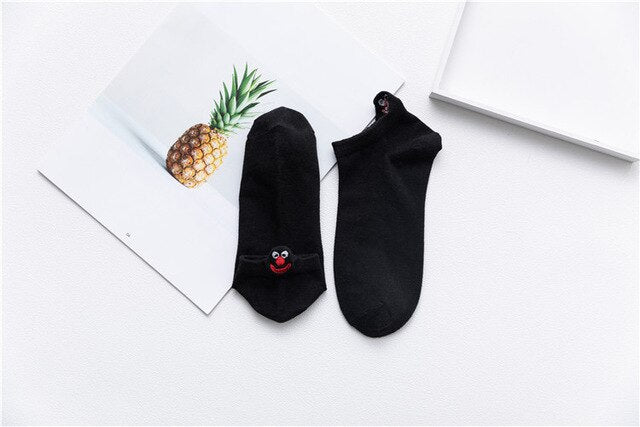 Women Socks Happy Fashion Ankle Funny Cotton