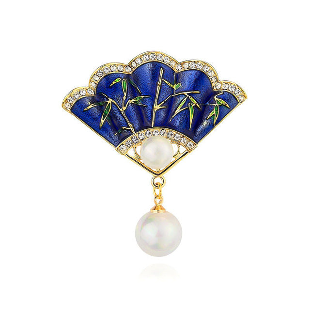 Fan Enamel Pin Vintage Brooches For Women