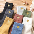 Embroidery love pattern woman socks warm