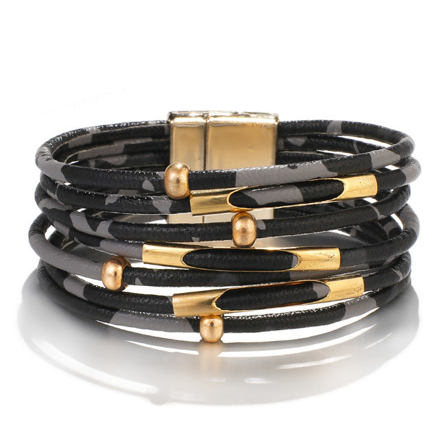 Leopard Leather Bracelets For Women