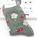Pattern Art Socks Women Korean Animal Cactus