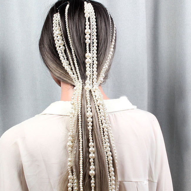 Pearl Long Tassel/Chain Bridal Wedding Hair