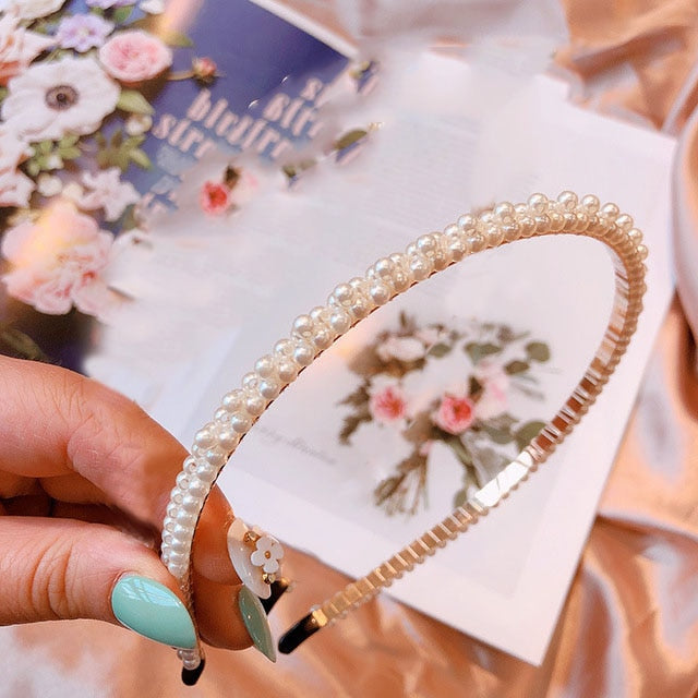 Fashion Luxury Big Pearl Headband Hair Band