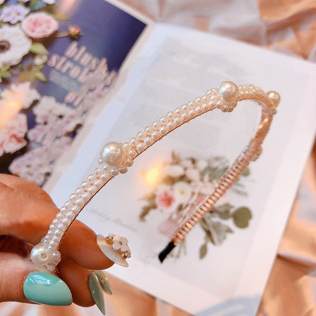 Fashion Luxury Big Pearl Headband Hair Band