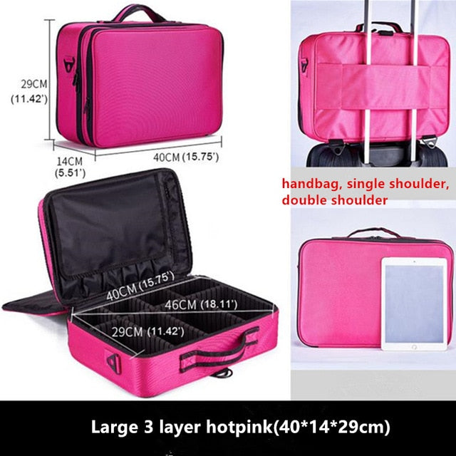 Makeup Bag Big Organizer Cosmetic Case Travel