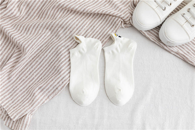 Embroidered Expression Women Socks Cotton