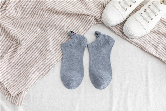 Embroidered Expression Women Socks Cotton