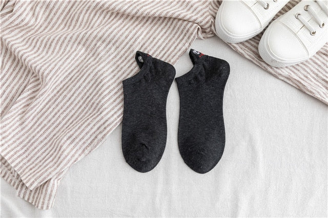 Embroidered Expression Women Socks Cotton