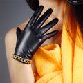 Leather Red Mid-length Thin Velvet Lining Warm