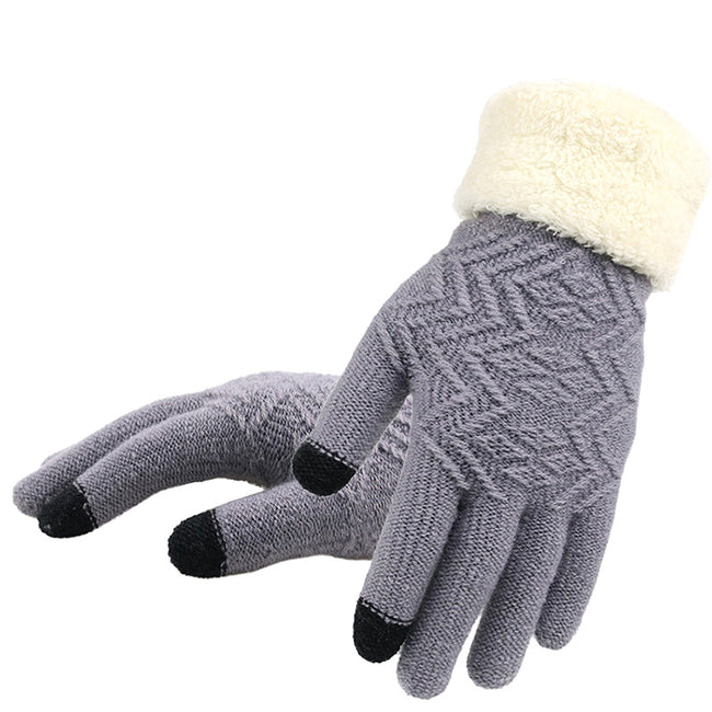 Winter Women Knitted Gloves Touch Screen Female