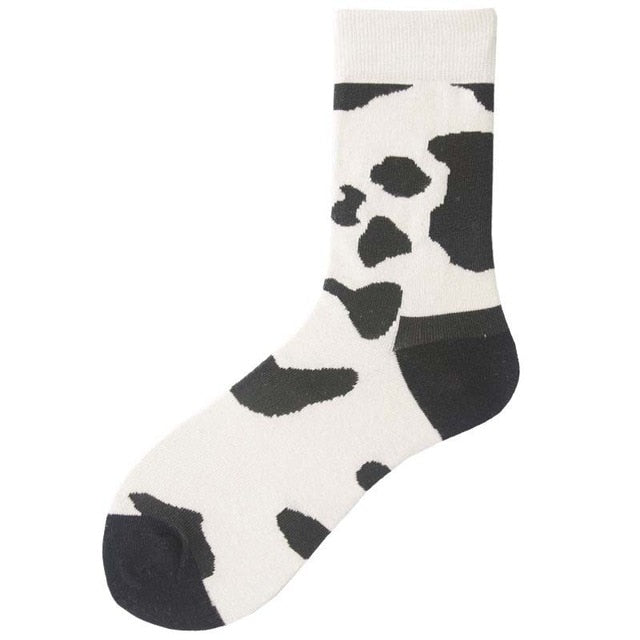 Fashion Happy Socks Women milk Food painting