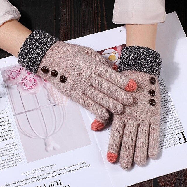 Gloves Touch Screen Full Finger Imitation Cashmere