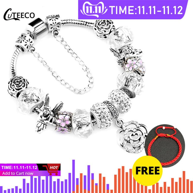 Fashion Silver Charms Bracelet Bangle For Women