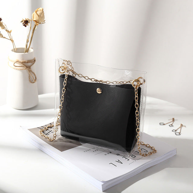 Luxury Handbag Women Transparent Bucket Bag