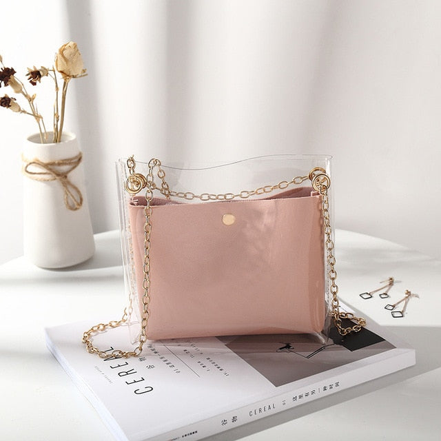 Luxury Handbag Women Transparent Bucket Bag