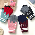 Gloves for Girls Cartoon Printed Wool Knitted