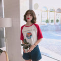 Letter Printed Cute Loose Causal T-shirts