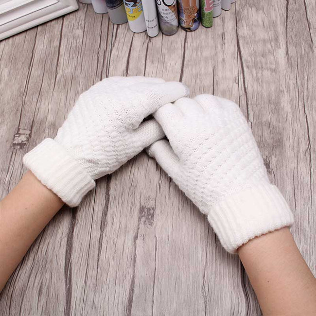 Wool Knitted Gloves Screen  Use Device Mittens