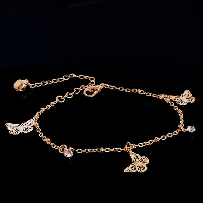 Butterfly charm anklet bracelet for women