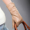 Genuine Leather Women Gloves Thermal Velvet