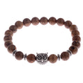 Natural Wood Beads Bracelets Men Black