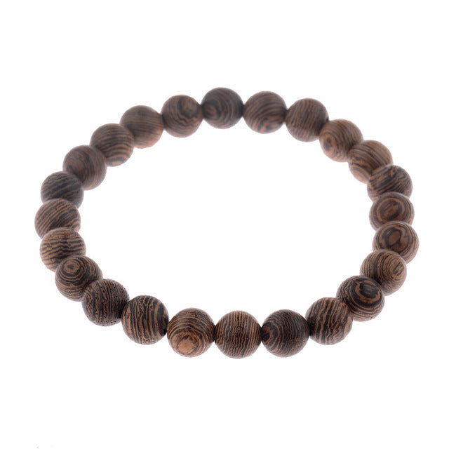 Natural Wood Beads Bracelets Men Black
