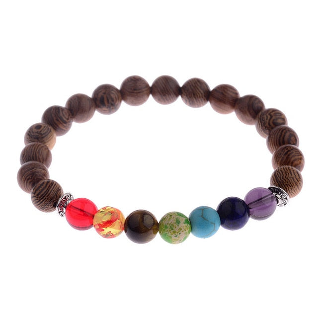 Natural Wood Beads Bracelets Men Black